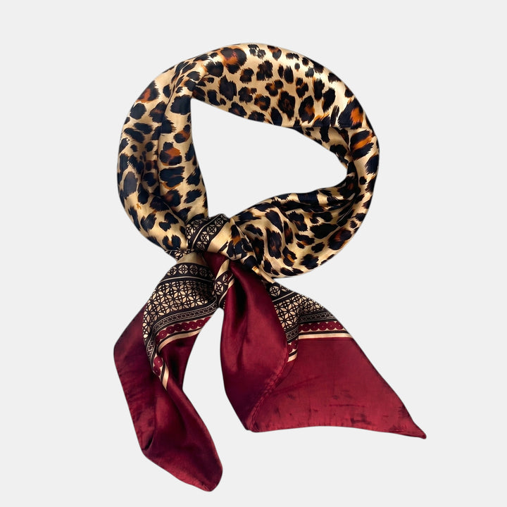 Bordeaux Rode Panter Print Sjaal