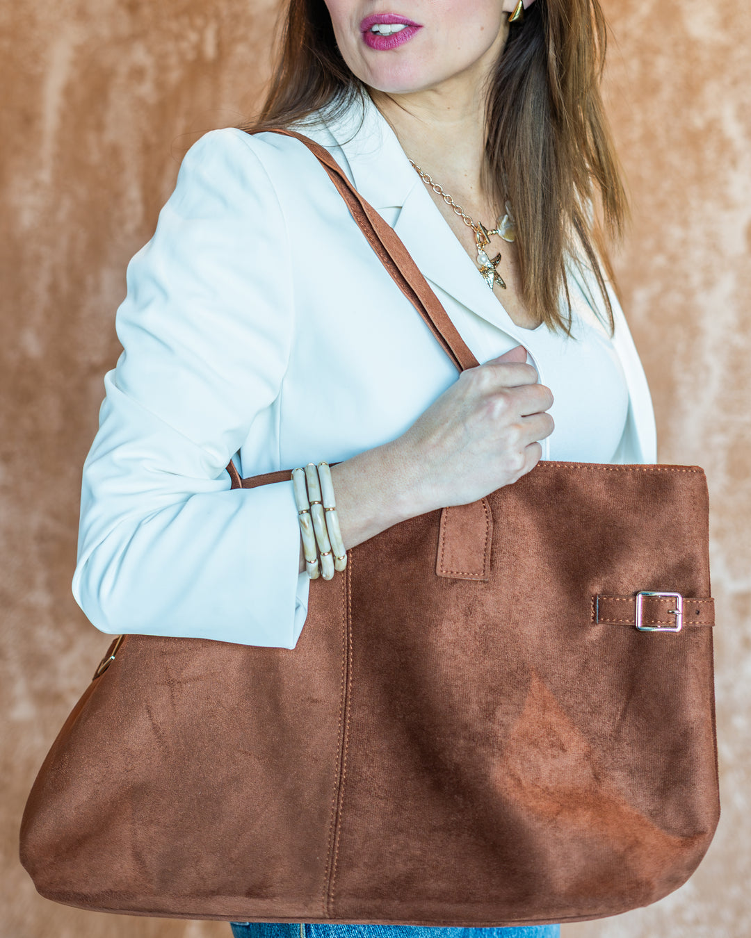 City Suede Schoudertas