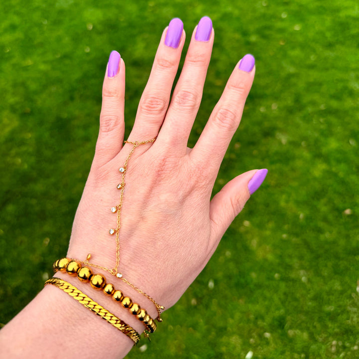 Zircon Sea handketting – 18k Verguld