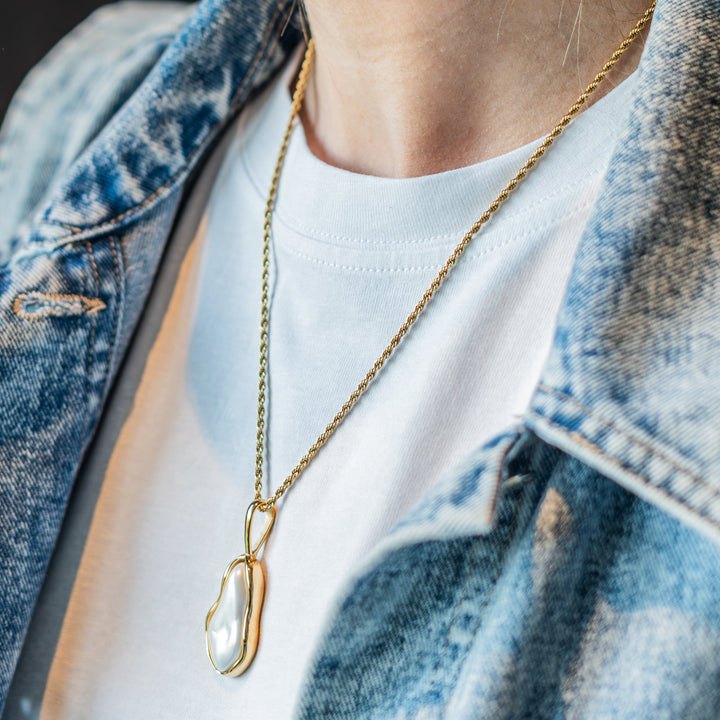 Parel Ketting – 18k Verguld