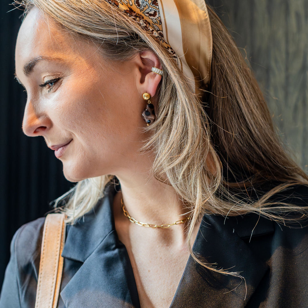 Trendy Zircon Hoop Oorbellen – 18k Verguld