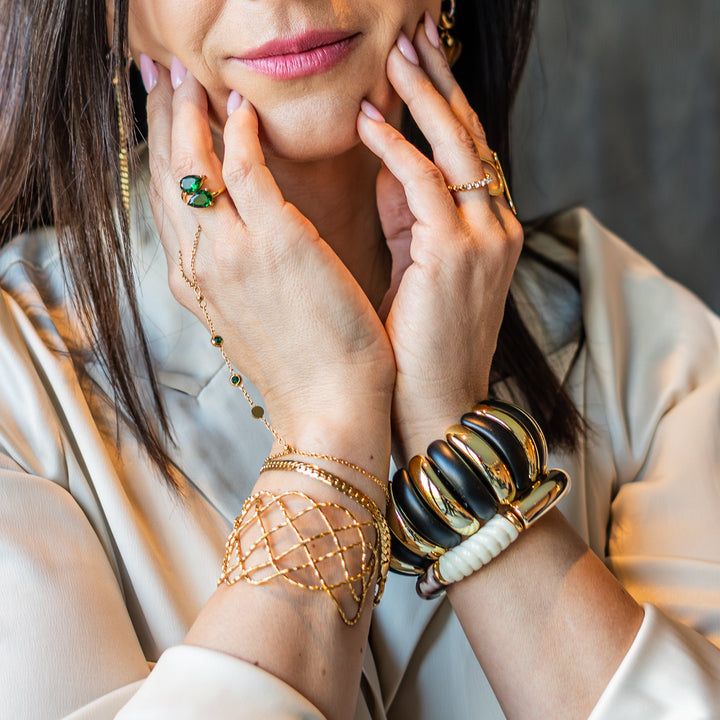 Wide Lines Minimalist Armband – 18k Verguld