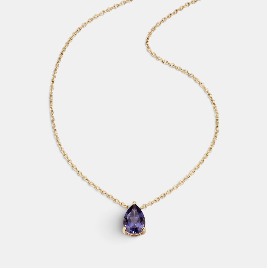 Violet Teardrop Ketting - 18k Goud Verguld