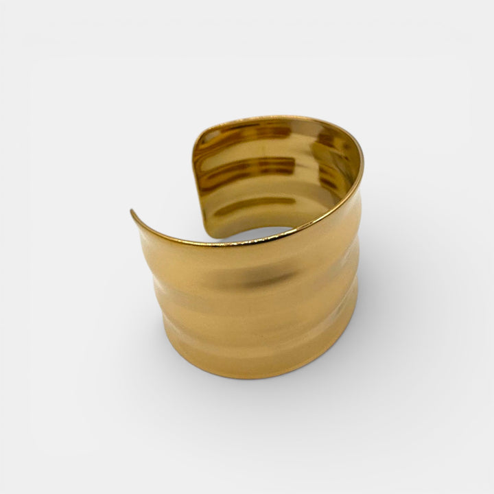 Wavy Cuff Armband – 18k Verguld