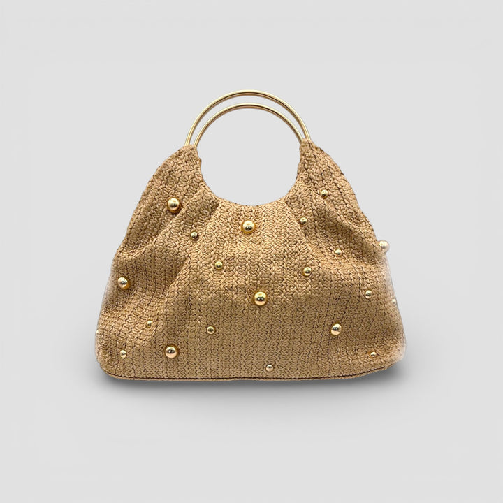 Retro Woven Pearl Handtas
