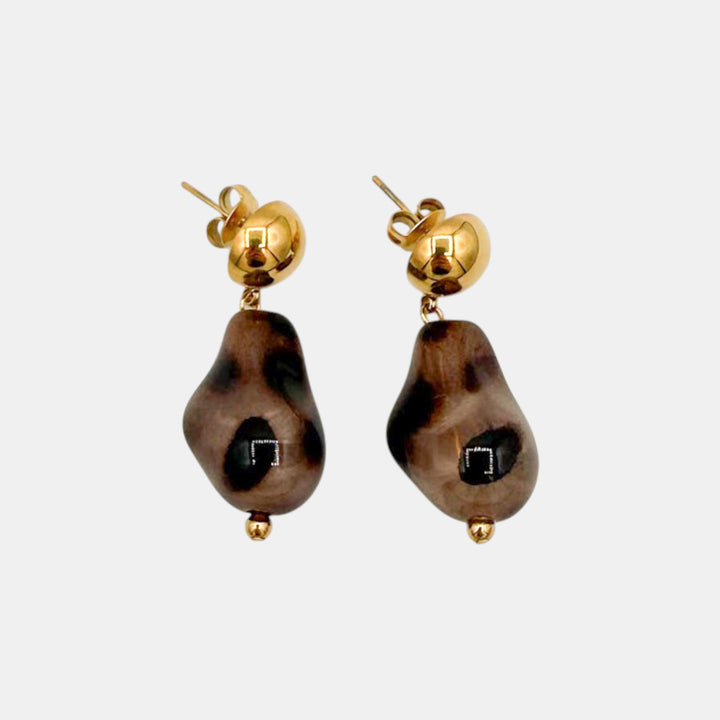 Leopard Print Statement Oorbellen – 18k Verguld