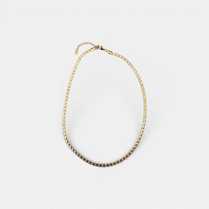 Flat Snake Ketting – 18k Verguld