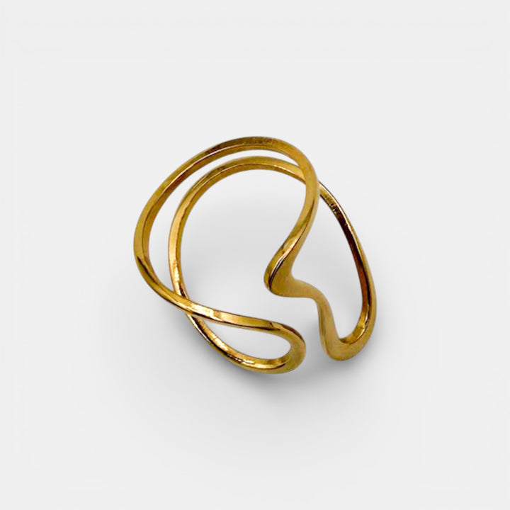 Abstract Open Ring – 18k Goud Verguld