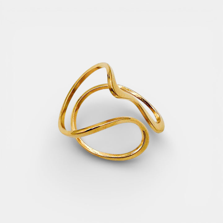 Abstract Open Ring – 18k Goud Verguld