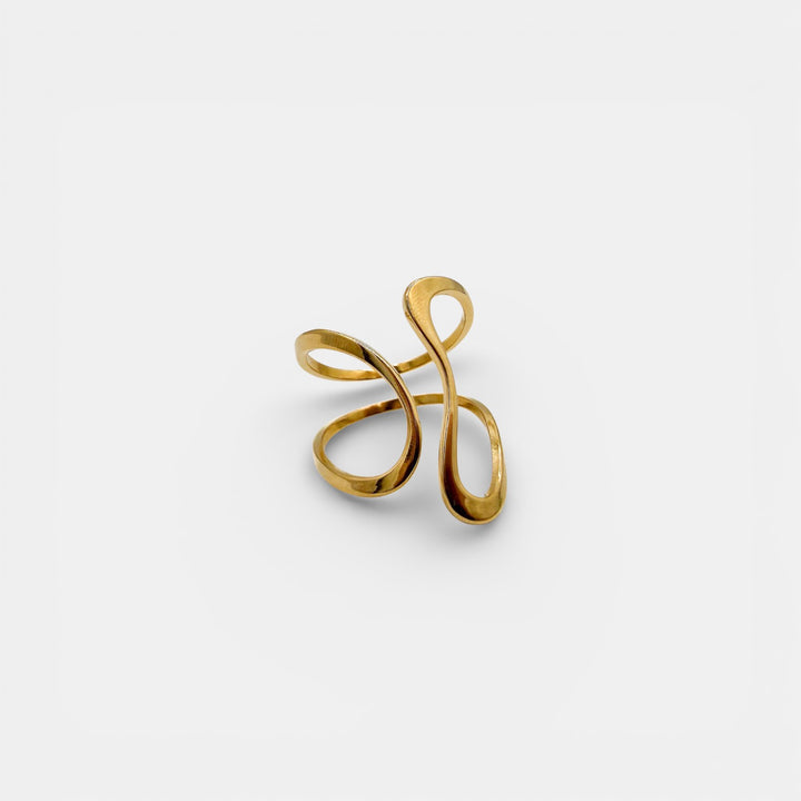 Abstract Open Ring – 18k Goud Verguld