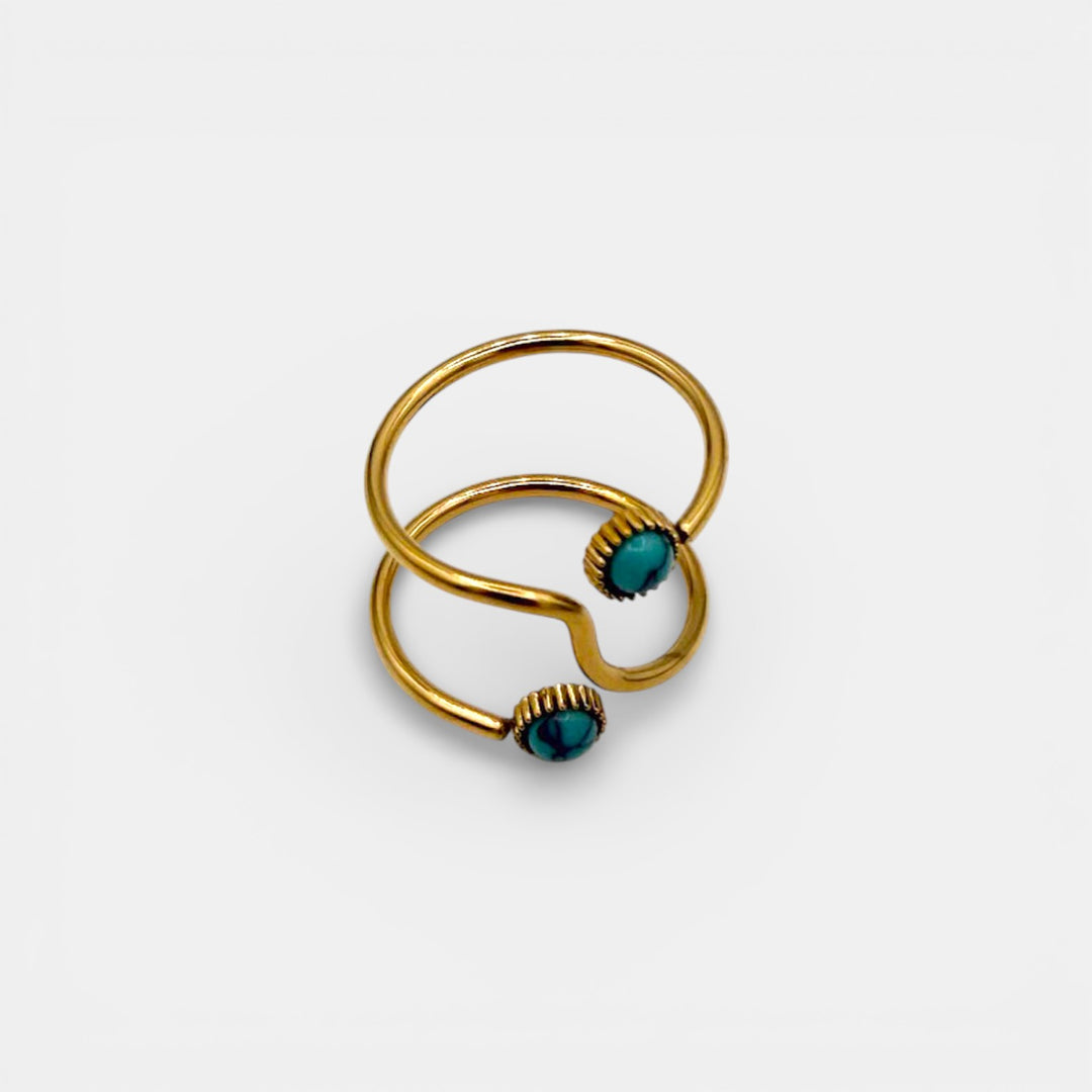 Butterfly Turquoise Ring – 18k Verguld