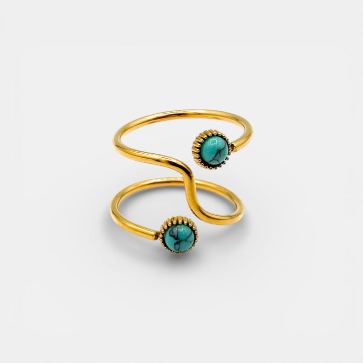 Butterfly Turquoise Ring – 18k Verguld