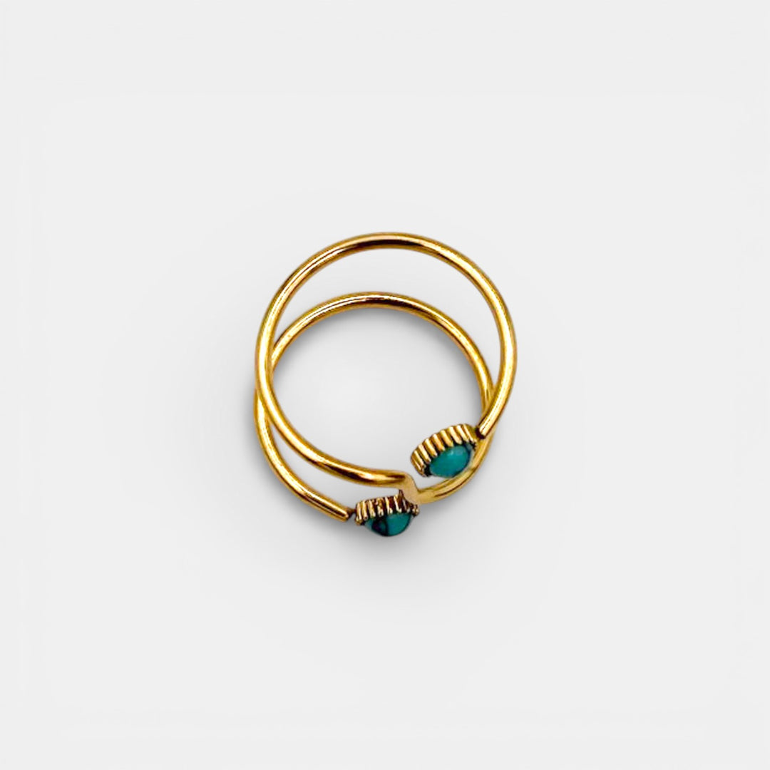 Butterfly Turquoise Ring – 18k Verguld