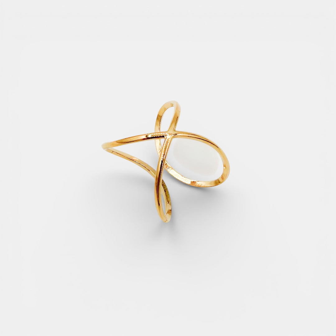 Cross Open Ring – 18k Goud Verguld