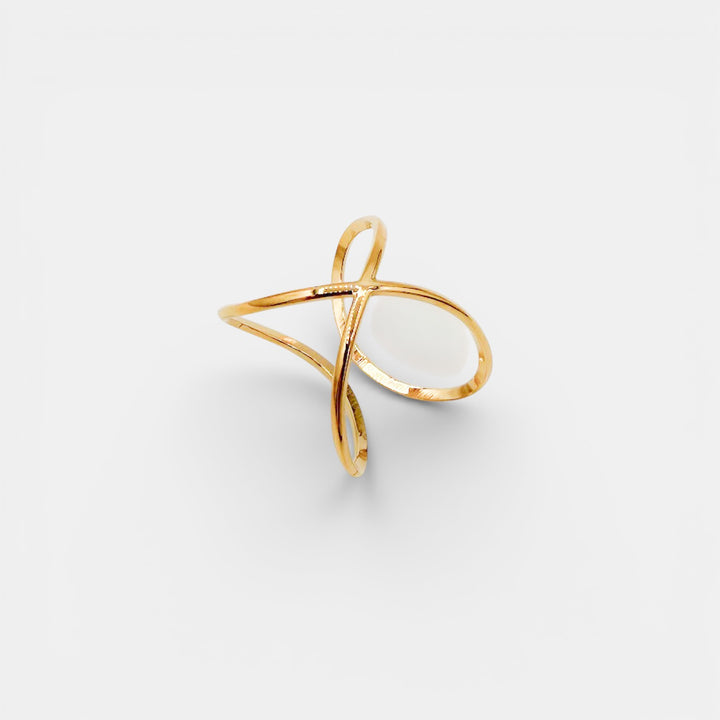 Cross Open Ring – 18k Goud Verguld