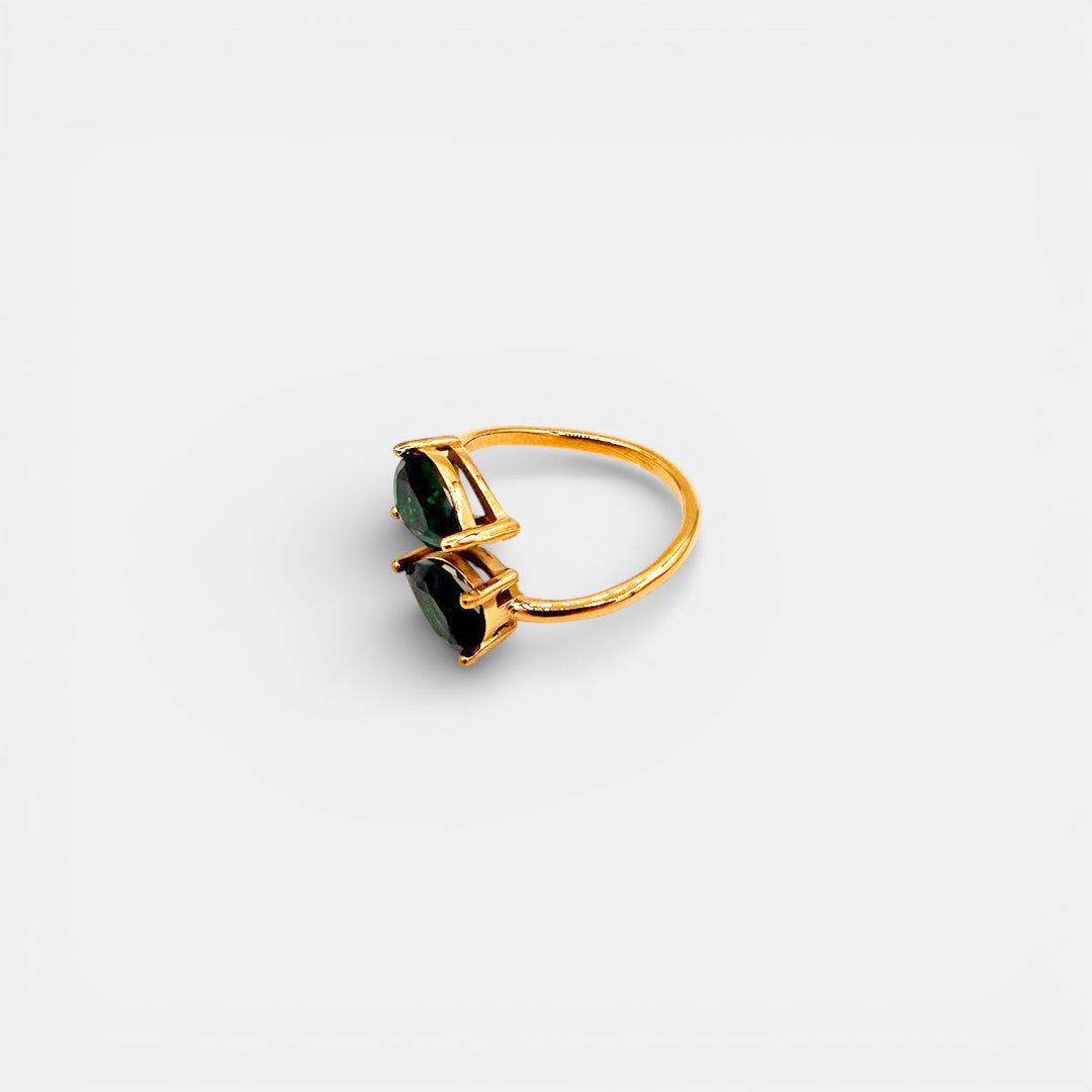 Green Crush Statement Ring – 18k Verguld