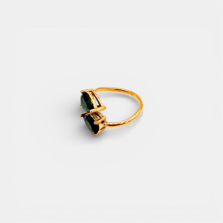 Green Crush Statement Ring – 18k Verguld