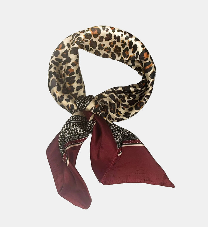 Bordeaux Rode Panter Print Sjaal