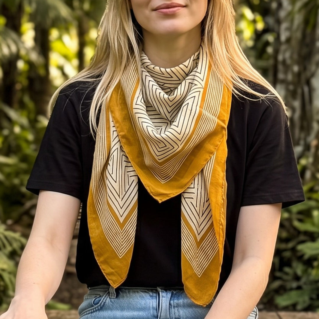 Graphic Ochre Sjaal