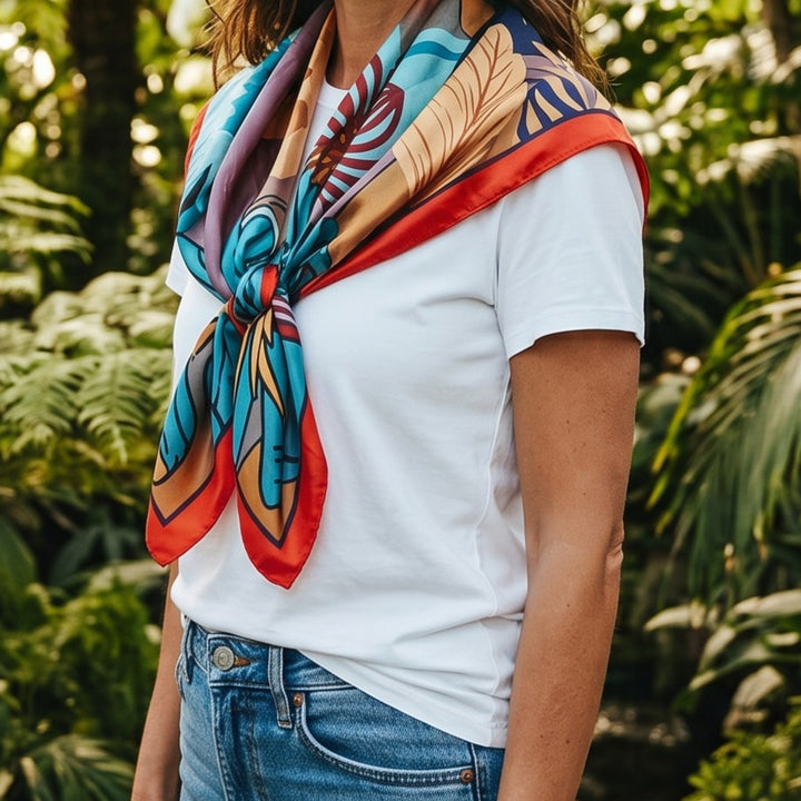 Satin Sunflower &amp; red Sjaal