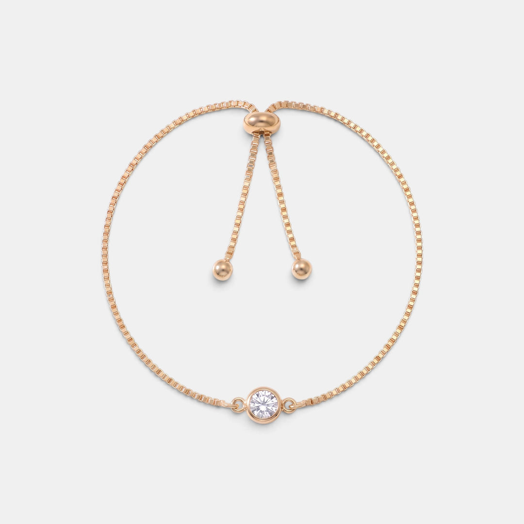 White Facet Armband - 18k Goud Verguld