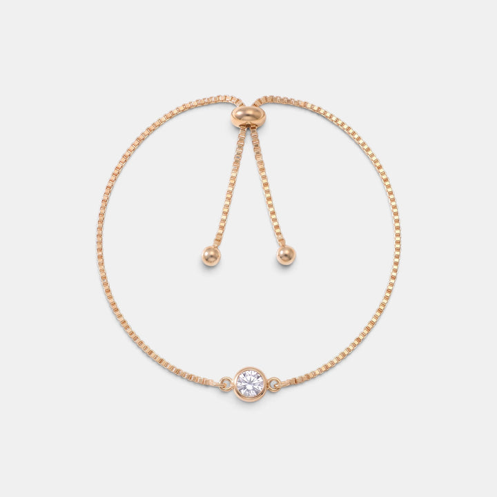 White Facet Armband - 18k Goud Verguld