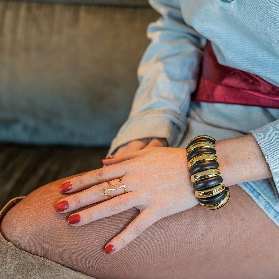 Abstract Open Ring – 18k Goud Verguld