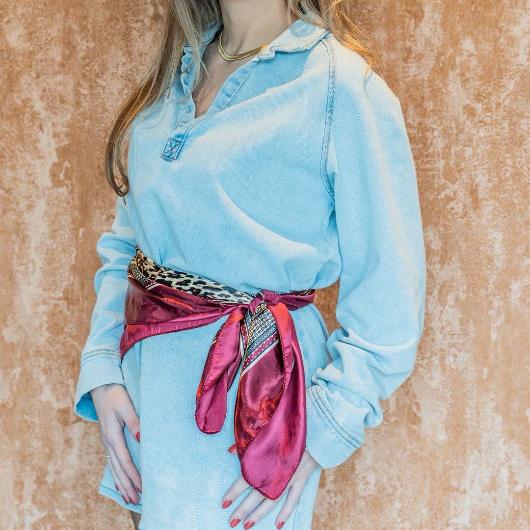 Bordeaux Rode Panter Print Sjaal