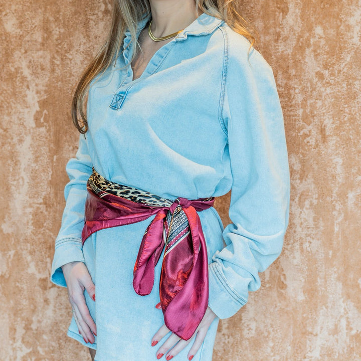 Bordeaux Rode Panter Print Sjaal