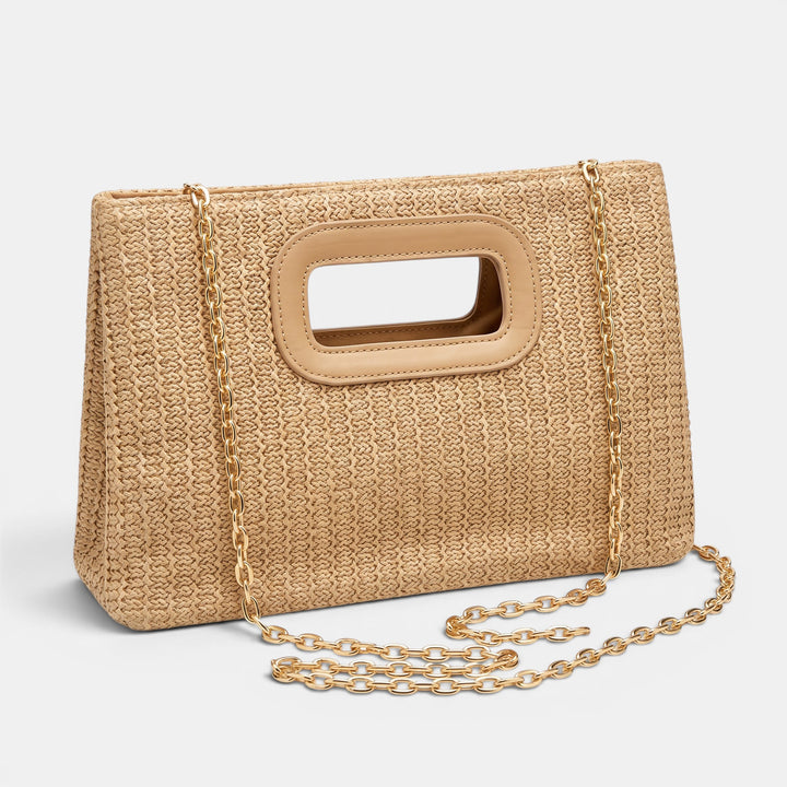 Champagne Retro Woven Crossbody Handtas