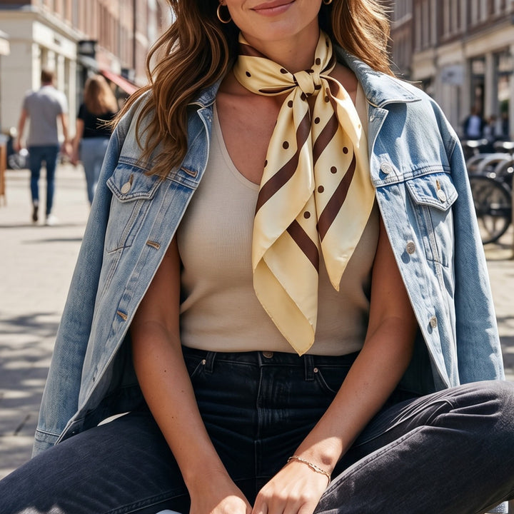 Classy Polka Cream Sjaal
