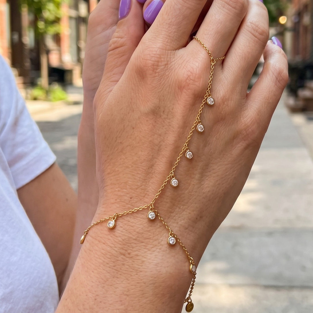 Zircon Sea handketting – 18k Verguld