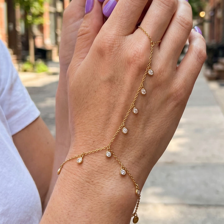 Zircon Sea handketting – 18k Verguld