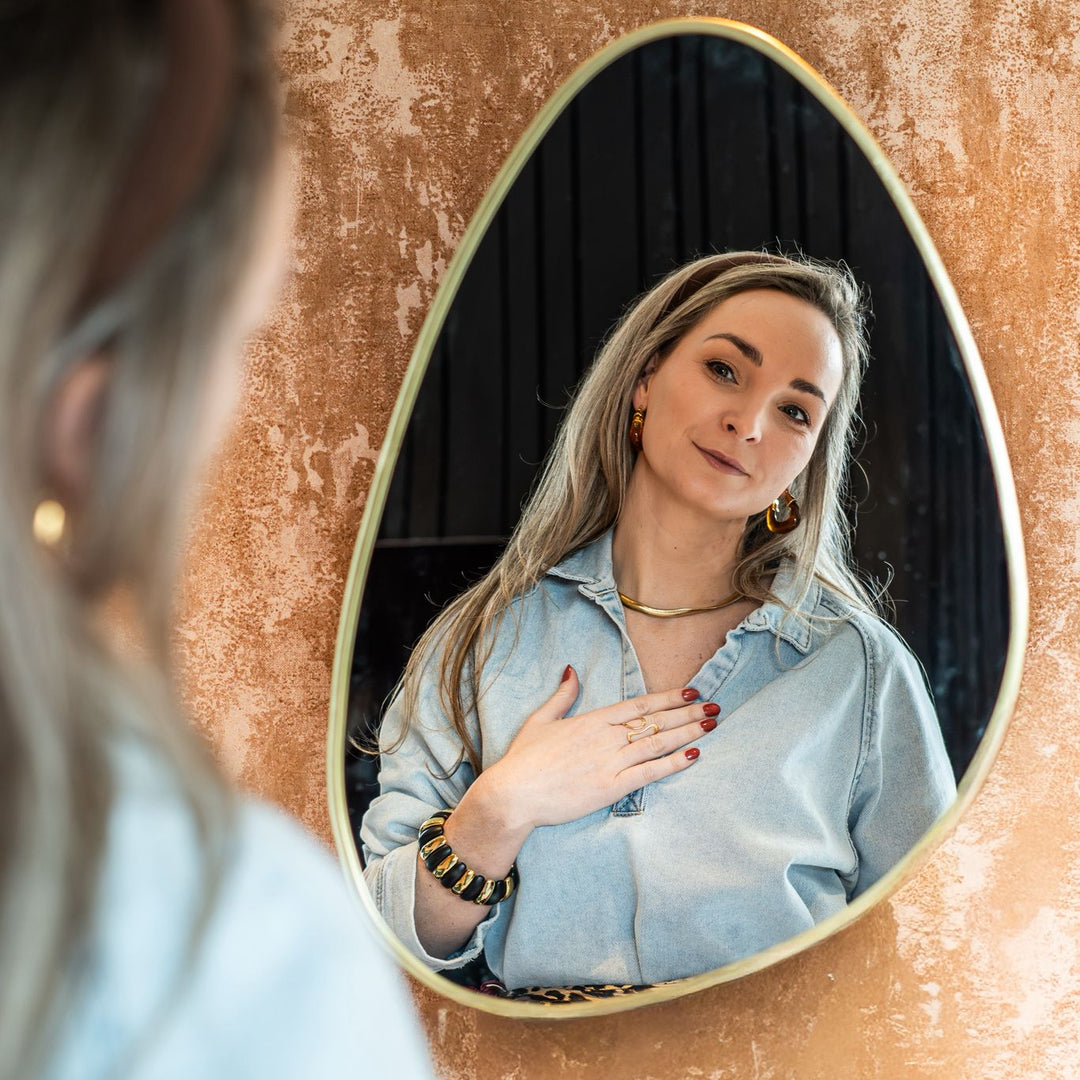 Snake Pillar Choker Ketting – 18k Goud Verguld