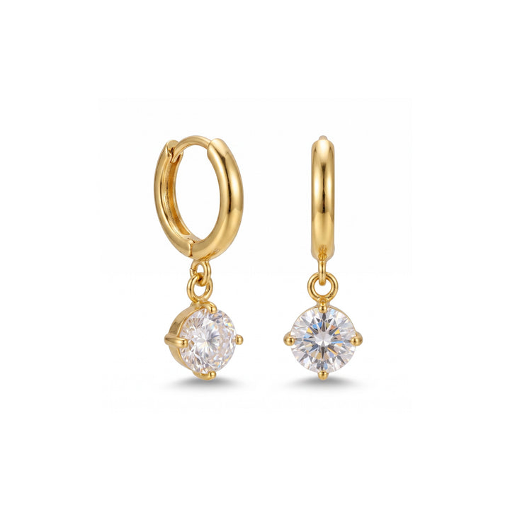 Crystal Drop Gold Oorbellen - 18k Goud Verguld