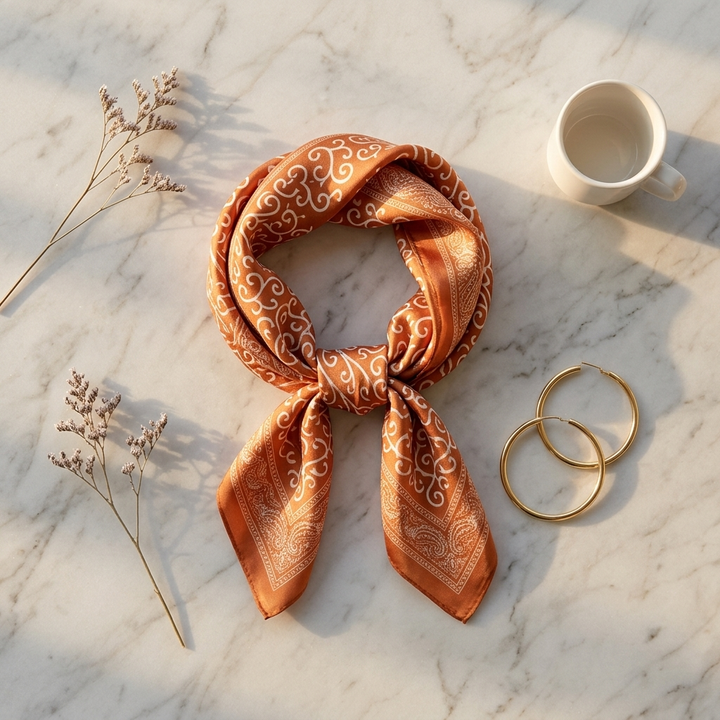 Oranje Paisley Sjaal