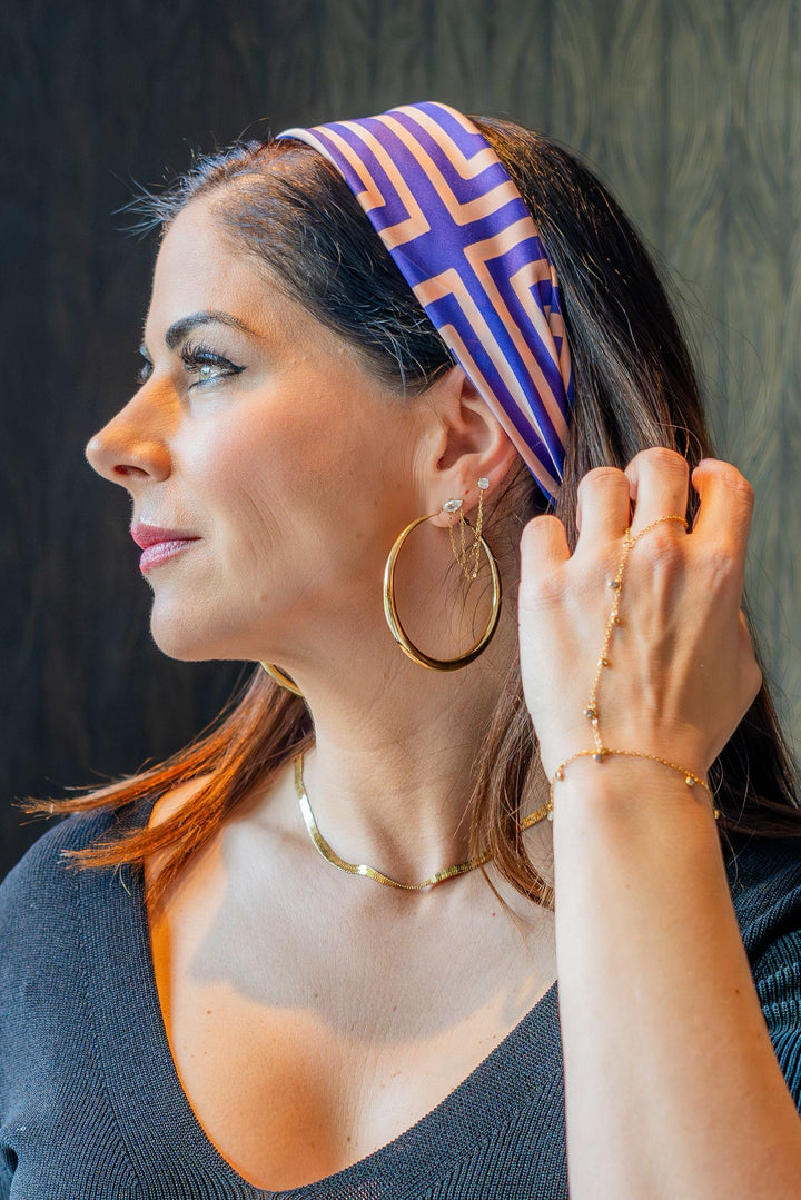 Paarse Streep Print Sjaal