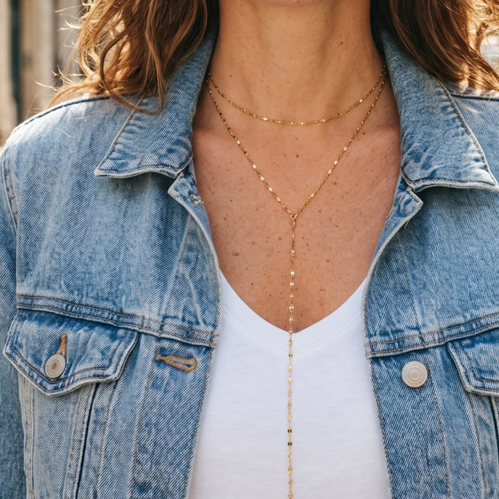 Trendy Y-Chain Ketting – 18k Goud Verguld